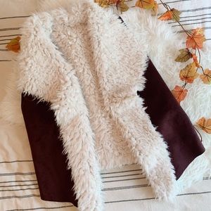 Burgundy Sherpa Vest